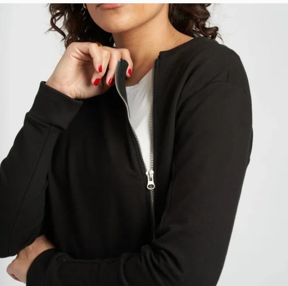 Universal Standard Meridien Zip Sweatshirt Jacket 4XS 00 0 2 XS NWT Black